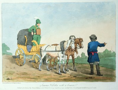 Sommer-Kibitka mit einem Kurier, 1803 von John Augustus Atkinson